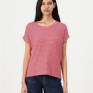 BRAND NEW Women’s XL LA BAIESO Red and white Striped Women's Top